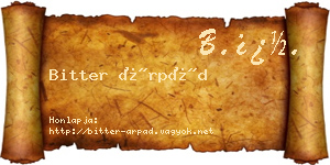 Bitter Árpád névjegykártya