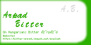 arpad bitter business card